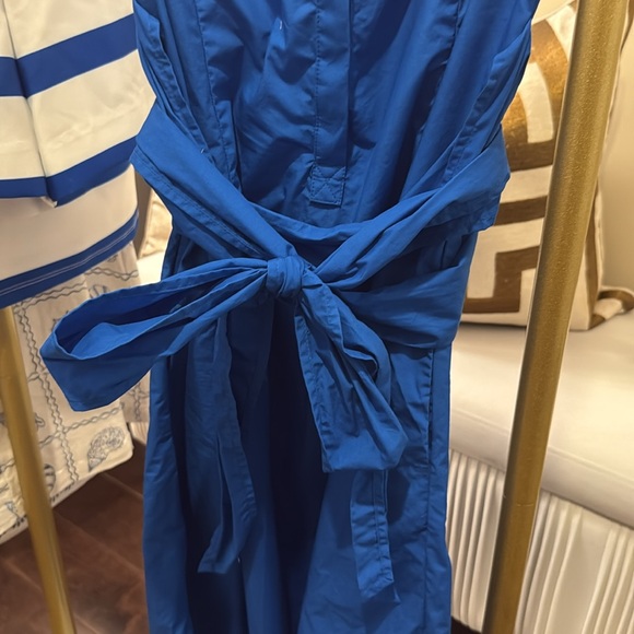 Banana Republic Princess Blue Poplin Cross-Waist Midi Dress - Picture 12 of 13